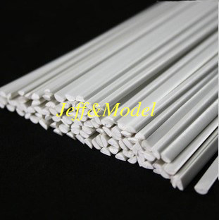Half Round Stick ABS Plastic pipe 50cm length DIA 1.0-4.0MM 1.0,1.5,2.0,3.0,4.0MM