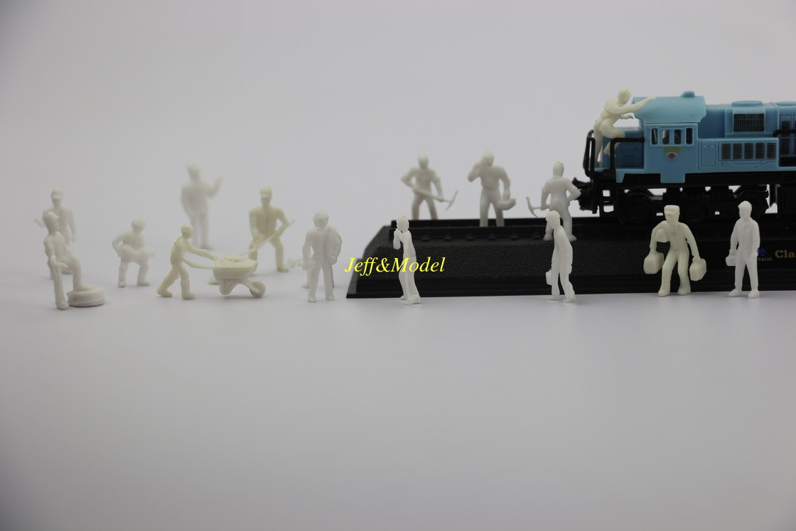 Scale Model worker figure,layout mini human ABS White COLOR figure1/87